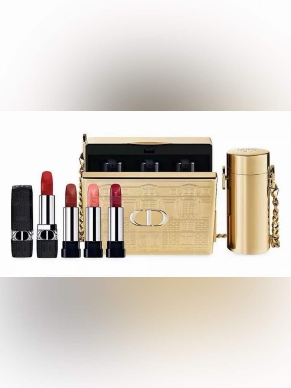 Dior Rouge Dior Minaudière Clutch Bag with 4-Piece Lipstick Set and Case